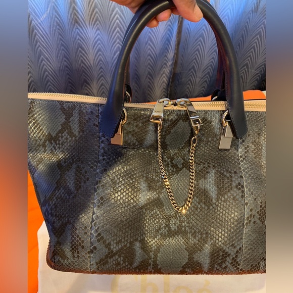 Chloe python & leather tote bag - Picture 2 of 6